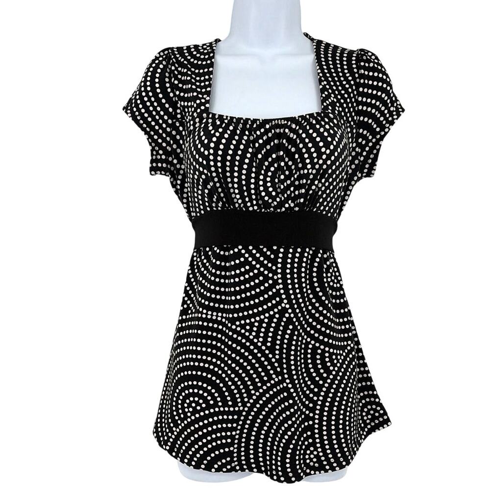 Candy Rain Polka Dot Babydoll Top Sz M Maternity Y2K Coquette Tie Back Retro